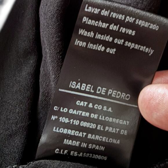 Isabel de Pedro Scarf Print Draped Dress Black US 6 Spain Avant Garde Art Deco - Picture 5 of 5